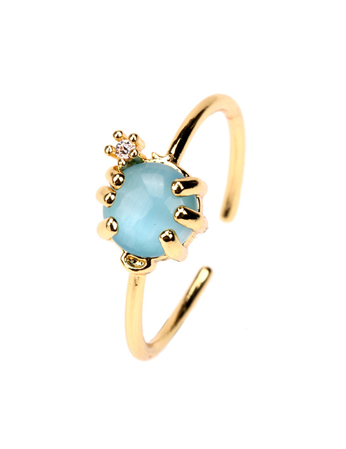 Fashion Turtle Gold-plated Zircon Turtle Open Ring
