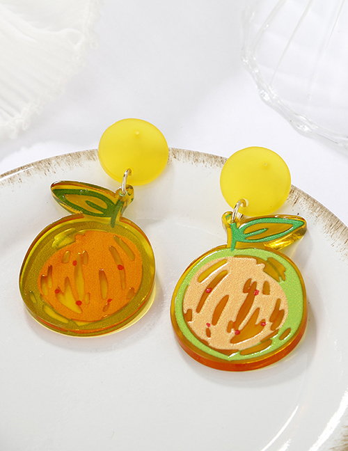 Fashion Orange Earrings Acrylic Fruit Stud Earrings