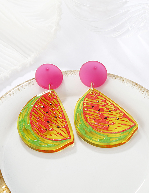 Fashion Watermelon Earrings Acrylic Fruit Stud Earrings