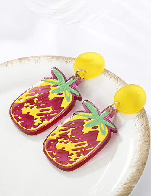 Fashion Pineapple Earrings Acrylic Fruit Stud Earrings