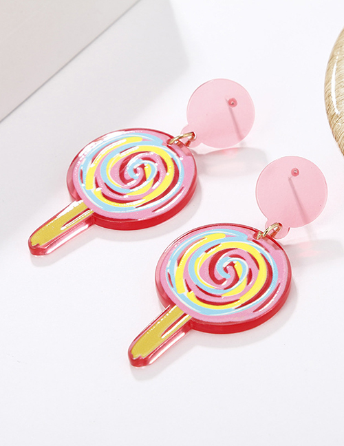 Fashion Red Lollipop Acrylic Lollipop Ear Studs