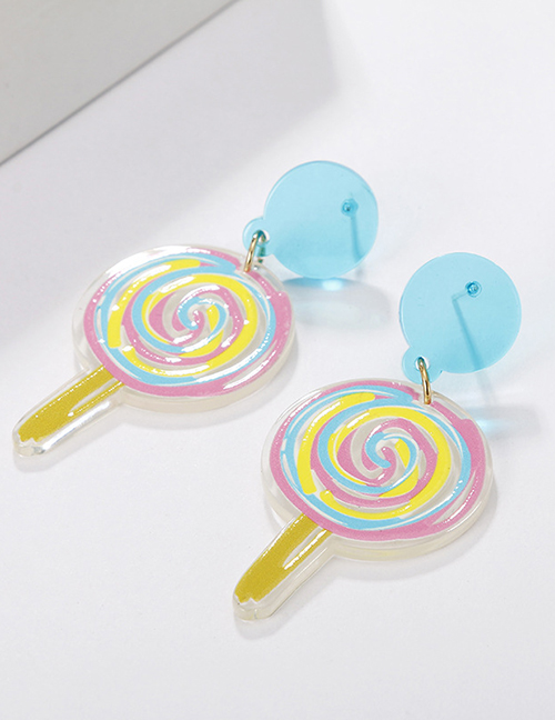 Fashion White Lollipop Acrylic Lollipop Ear Studs