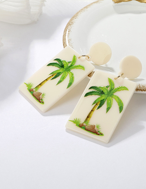 Fashion Coconut Acrylic Earrings Acrylic Square Coconut Earrings