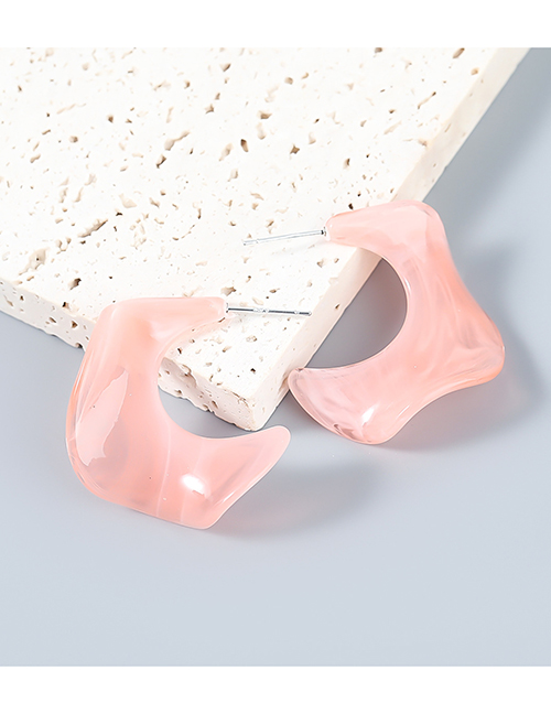 Fashion Pink Alloy Resin Geometric Earrings