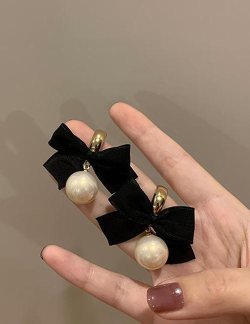 Fashion Gold Color Bow Pearl Earring