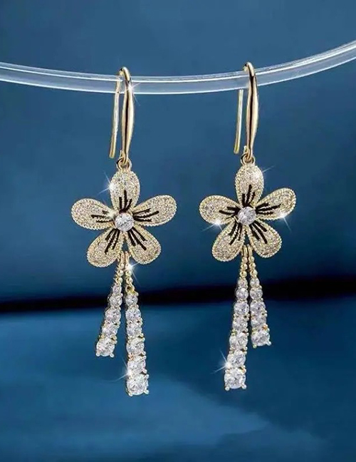 Fashion Gold Color Alloy Flowers Inlaid