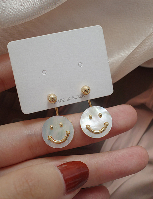 Fashion Gold Color Iron Piece Smile Earrings