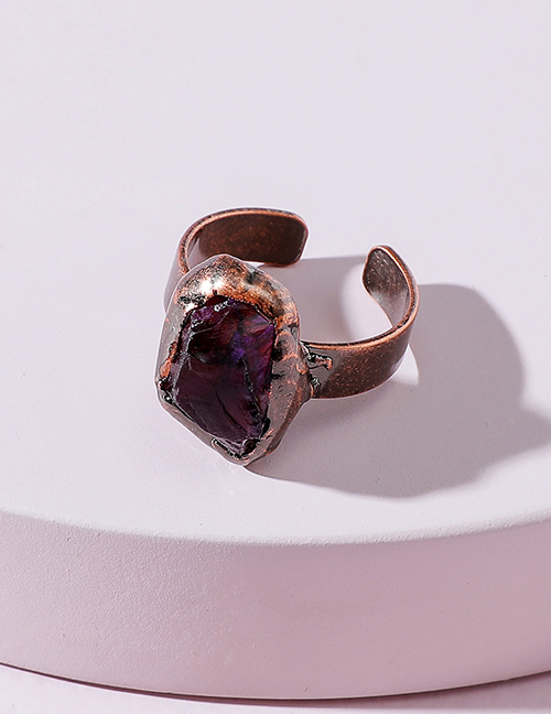Fashion Purple Copper Clad Stone Ring