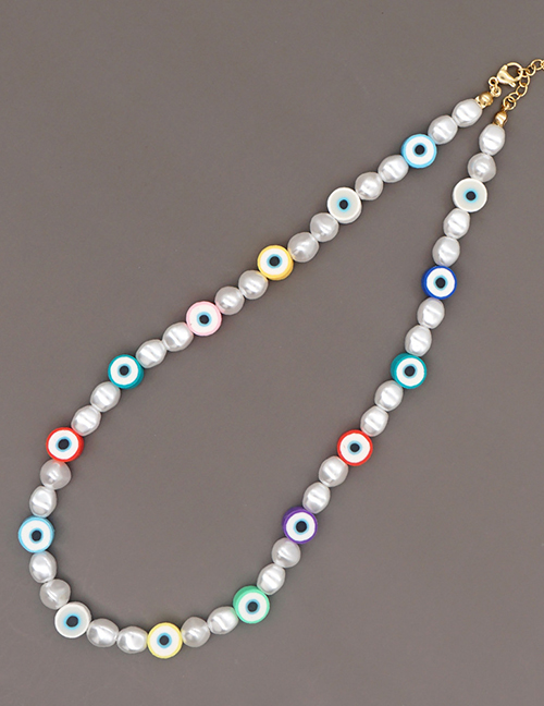 Fashion Pearl Pearl Eye Chain Necklace