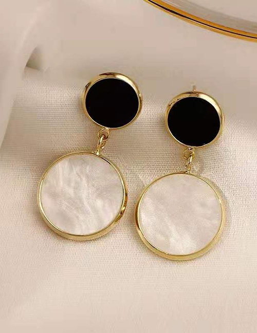 Fashion Gold Dripping Glaze Round Earrings