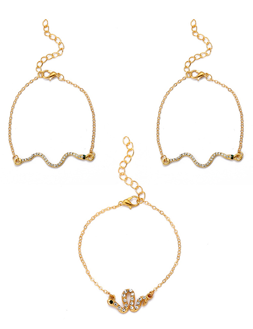 Fashion Kc Gold Serpentine Chain Bracelet Set