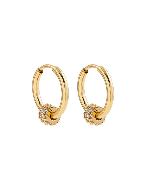 Fashion Gold Round Earrings With Diamonds