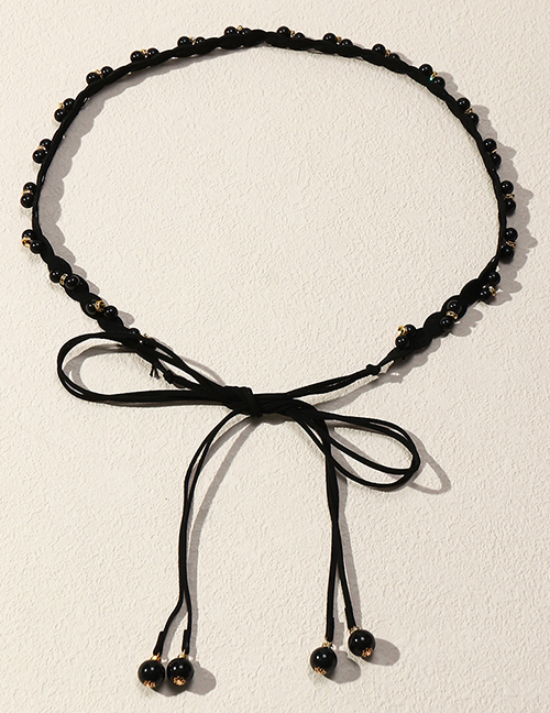 Fashion Black Pearl Lengthened Strap Waist Chain