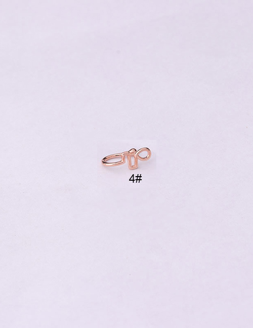 Fashion Rose Gold 4# Copper Inlaid Zirconium Non-porous Piercing Clip Nose Ring