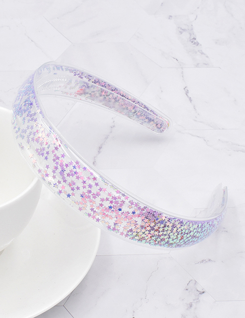 Fashion Purple Quicksand Star Sequined Plastic Headband