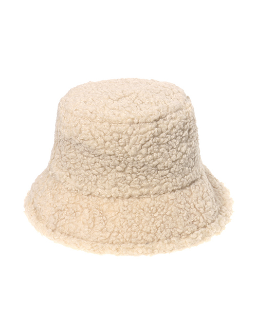 Fashion Beige Lamb Wool Fisherman Hat