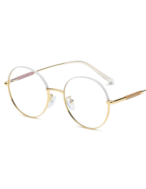 Fashion C1 White Round Frame Glasses
