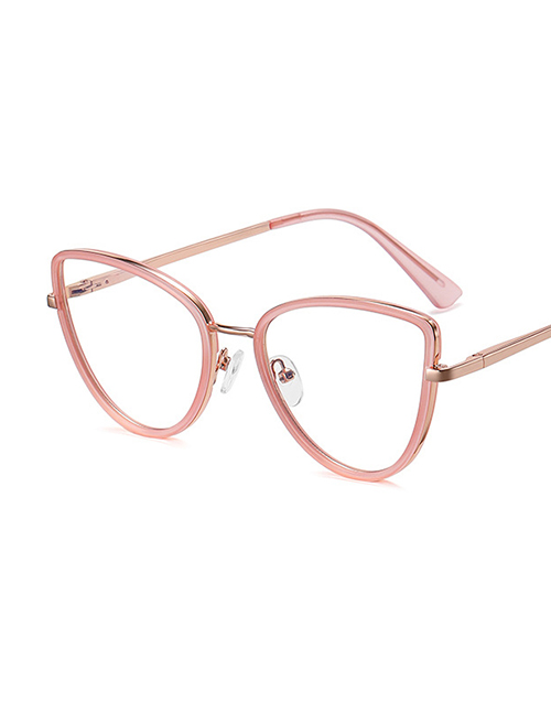 Fashion C2 Sand Powder Cat-eye Frame Flat Glasses