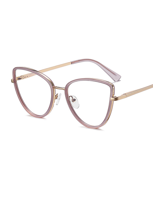 Fashion C5 Sand Purple Cat-eye Frame Flat Glasses