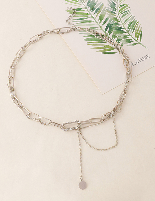 Fashion Silver Metal Tassel Chain Necklace