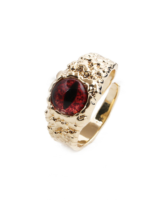 Fashion Red Copper Gem Eye Ring