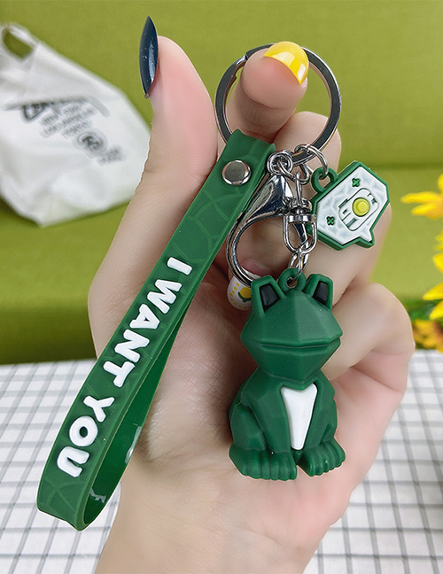 Fashion Frog Silicone Letter Cut Face Animal Keychain