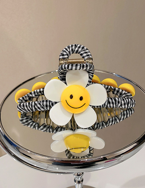 Fashion Yellow Flower Smiley Acrylic Clip