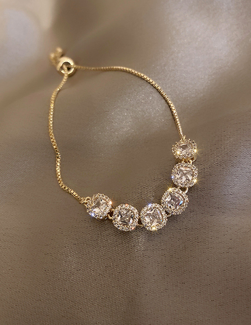 Fashion Gold Real Gold Electroplated Diamond Pull Bracelet