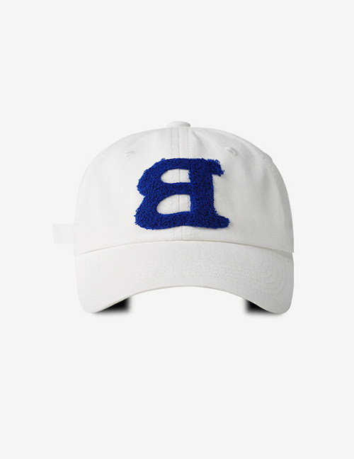 Fashion White B Letter Curved Brim Baseball Cap