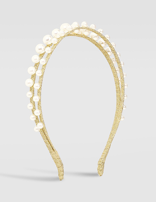 Fashion Gold Double Pearl Headband