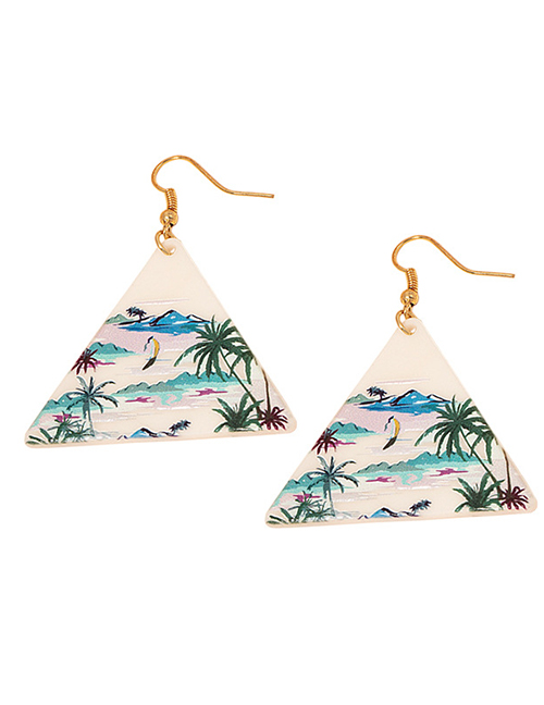 Fashion White Triangle Ocean Earrings