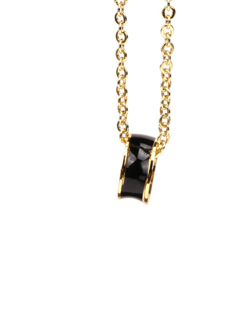 Fashion Black Geometric Dripping Copper Necklace