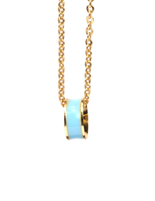 Fashion Light Blue Geometric Dripping Copper Necklace