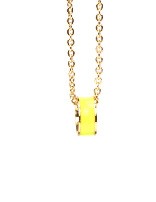 Fashion Yellow Geometric Dripping Copper Necklace