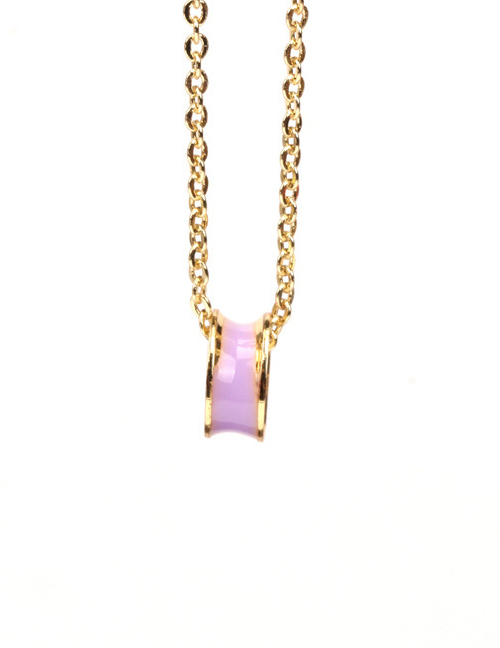 Fashion Purple Geometric Dripping Copper Necklace