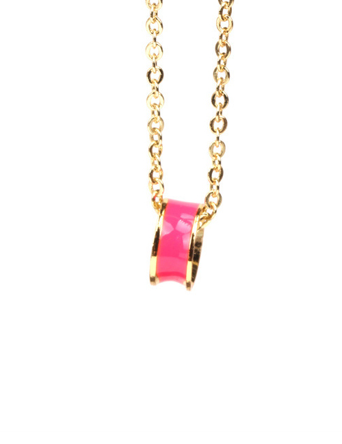 Fashion Rose Red Geometric Dripping Copper Necklace