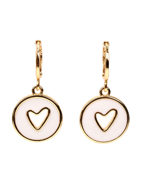 Fashion White Gold-plated Copper Dripping Heart-shaped Earrings