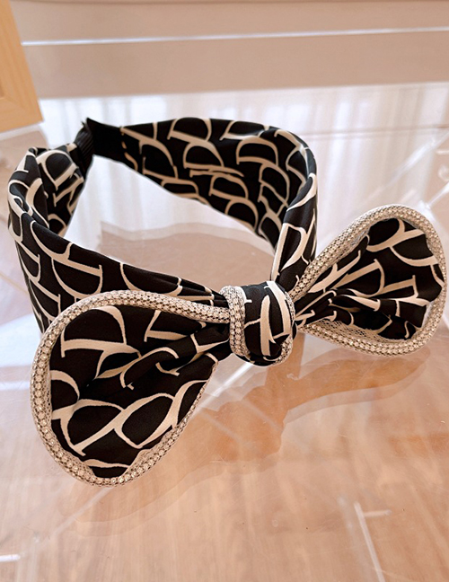 Fashion Black Rhinestone Chain Bow Headband