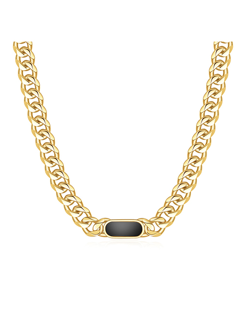 Fashion Necklace Black Stainless Steel Cuban Chain Necklace