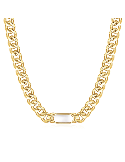 Fashion Necklace White Stainless Steel Cuban Chain Necklace