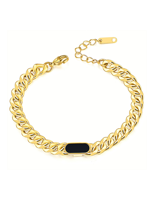 Fashion Black Bracelet Stainless Steel Cuban Chain Bracelet