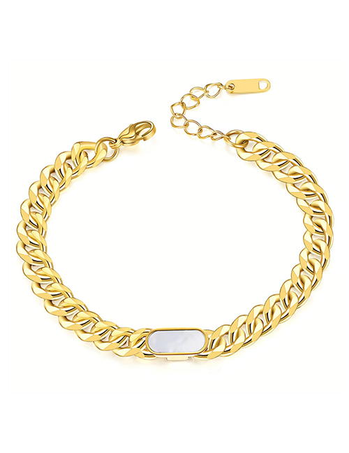 Fashion White Bracelet Stainless Steel Cuban Chain Bracelet