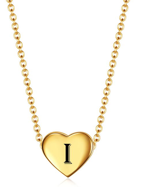 Fashion Golden I Stainless Steel 26 Letter Love Necklace