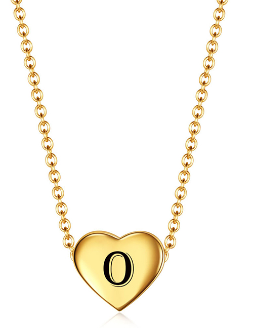 Fashion Golden O Stainless Steel 26 Letter Love Necklace