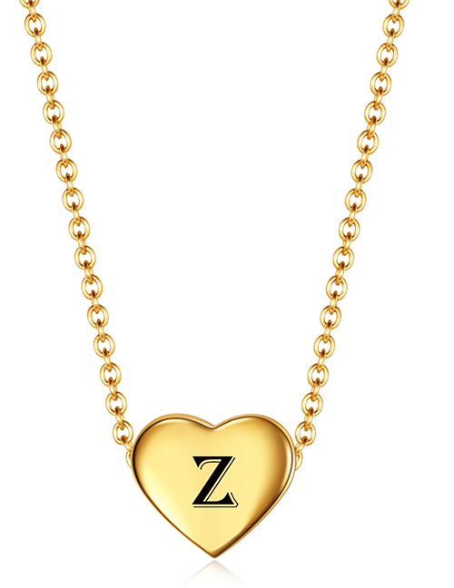 Fashion Golden Z Stainless Steel 26 Letter Love Necklace