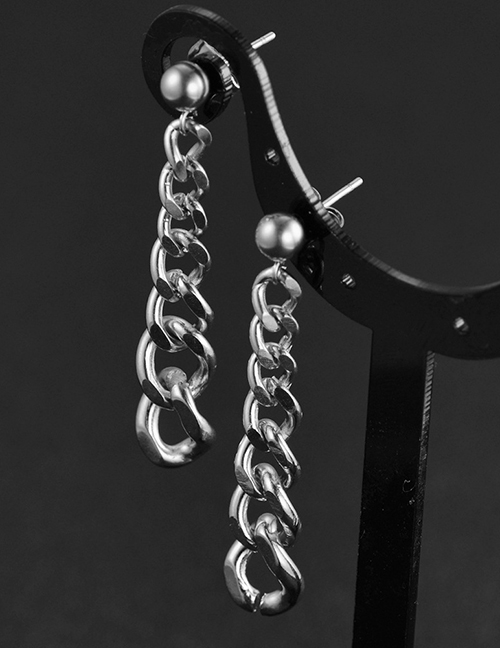 Fashion Steel Color Stainless Steel Chain Earrings