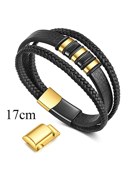 Fashion 17cm Steel Stainless Steel Leather Braided Extension Buckle Leather Cord