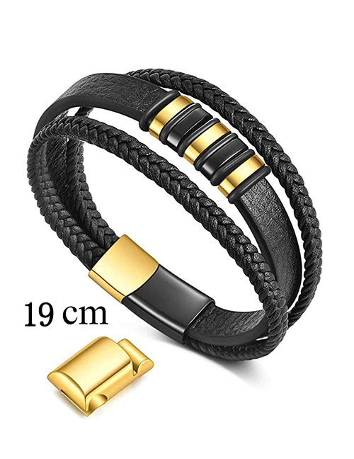 Fashion 19cm Steel Stainless Steel Leather Braided Extension Buckle Leather Cord