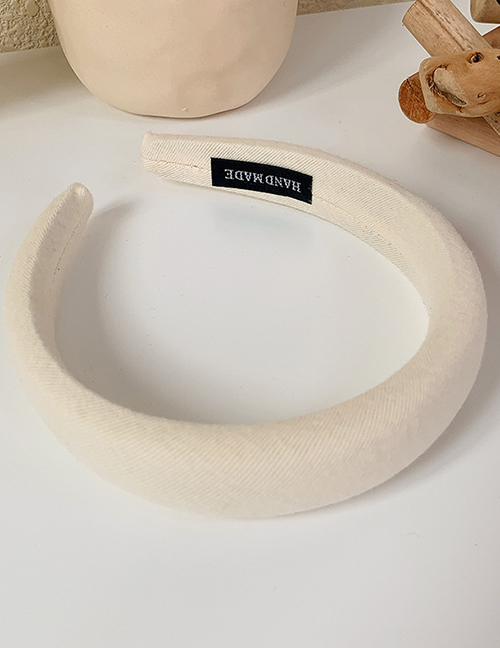Fashion White Sponge Wide Brim Headband