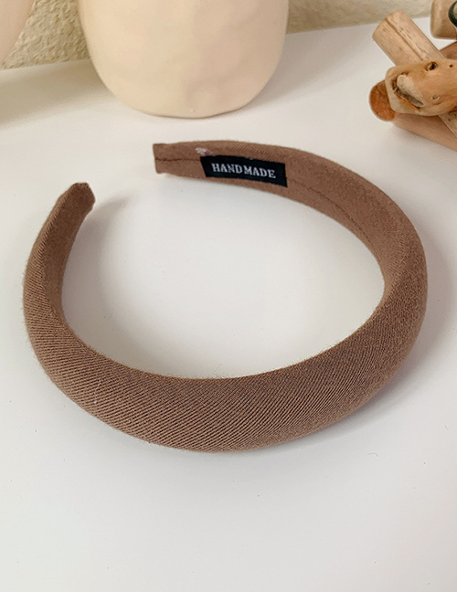 Fashion Light Coffee Sponge Wide Brim Headband